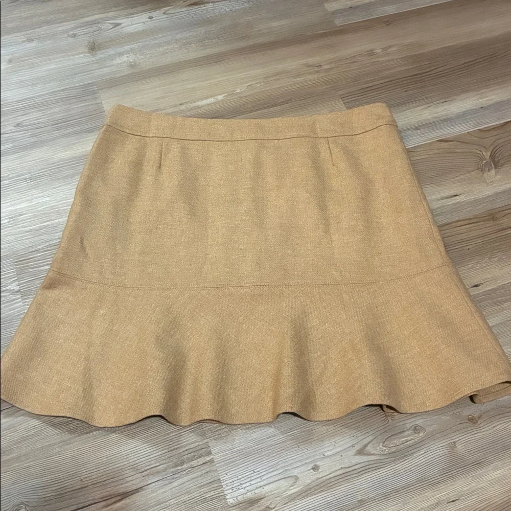 Gap Women's Vintage Wool Trumpet Skirt Size 16 Tan Camel Y2K A-Line Above knee